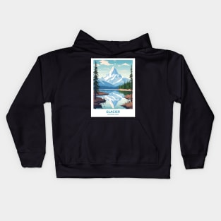 Glacier National Park Travel Print Wall Art, Home Décor, Gift Art Kids Hoodie